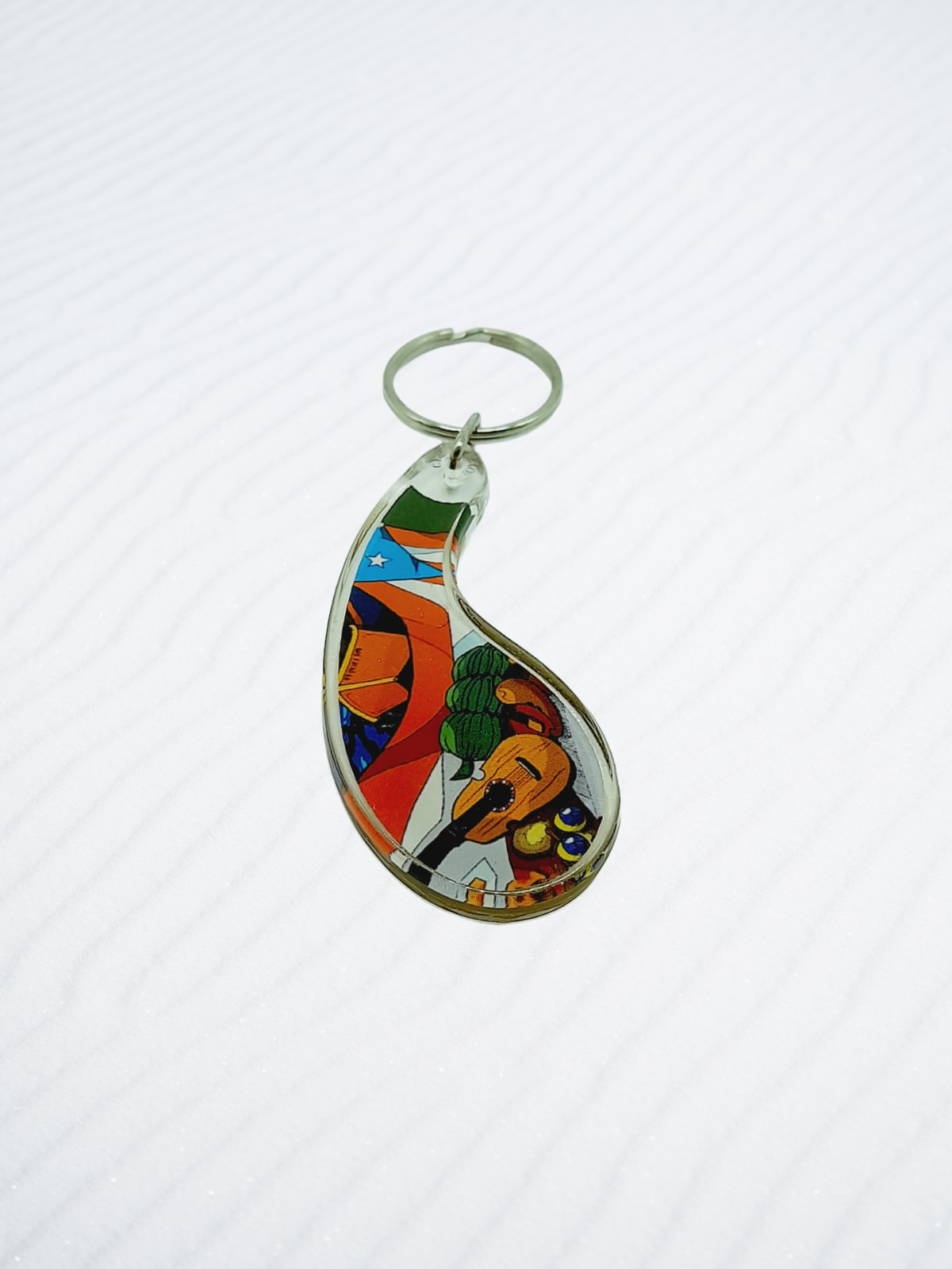 Souvenir de Puerto Rico | Llavero Plástico- Güiro.