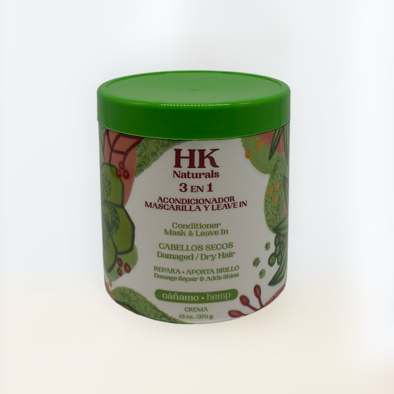 HK Naturals - 3 en 1 Acondicionador, Mascarilla y Leave-in 13oz
