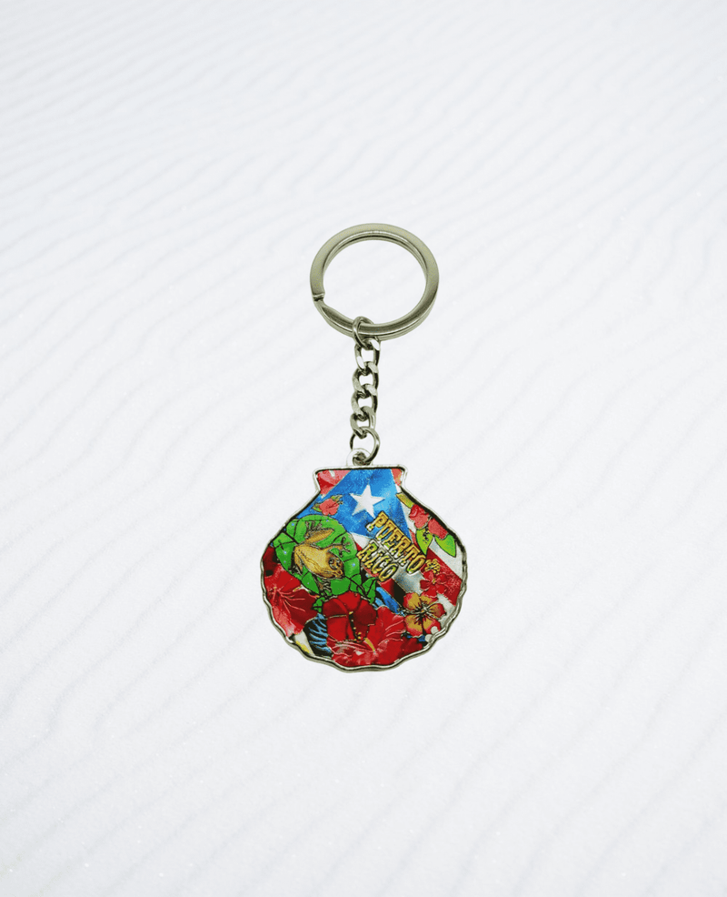 Souvenir de Puerto Rico | Llavero en Metal- Concha de Mar.