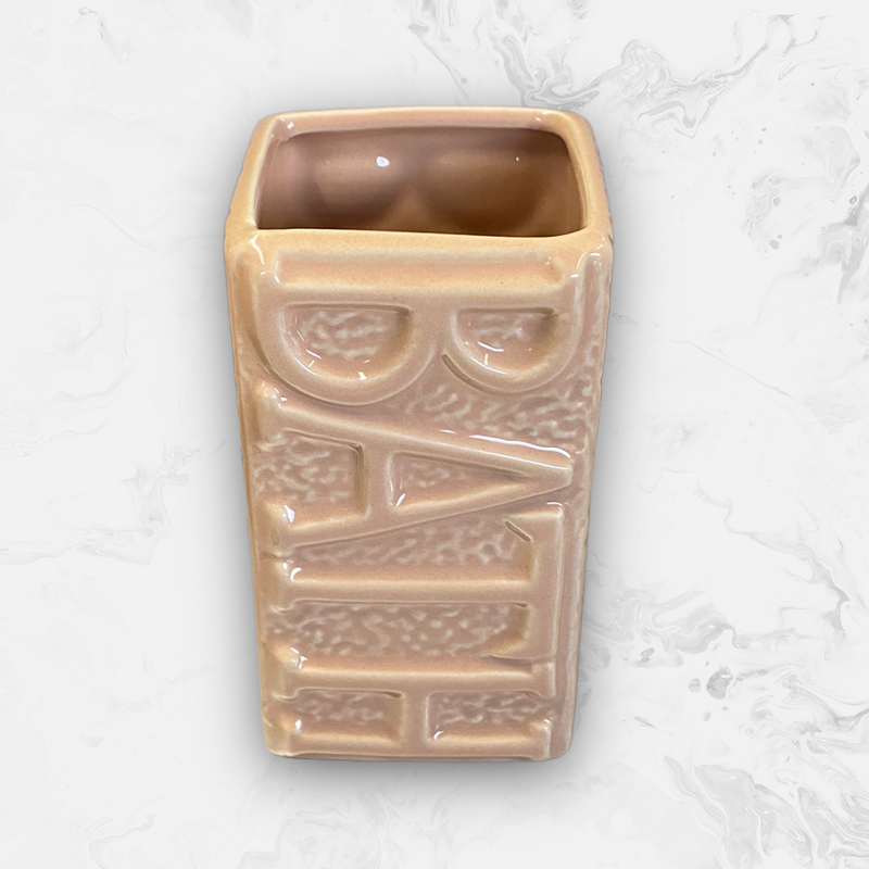 Dispensador y Vaso para Cepillos Dentales en Cerámica - ''BATH'' Crema.
