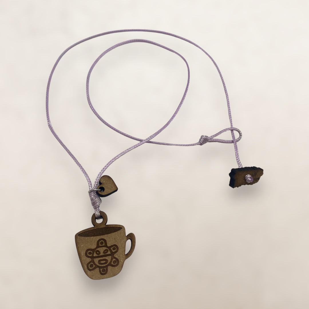 Artesanía en Madera - Collar Taza Sol Taino *One Size*