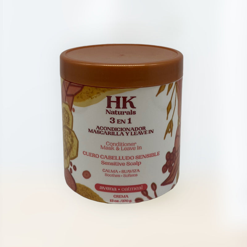 HK Naturals - 3 en 1 Acondicionador, Mascarilla y Leave-in 13oz