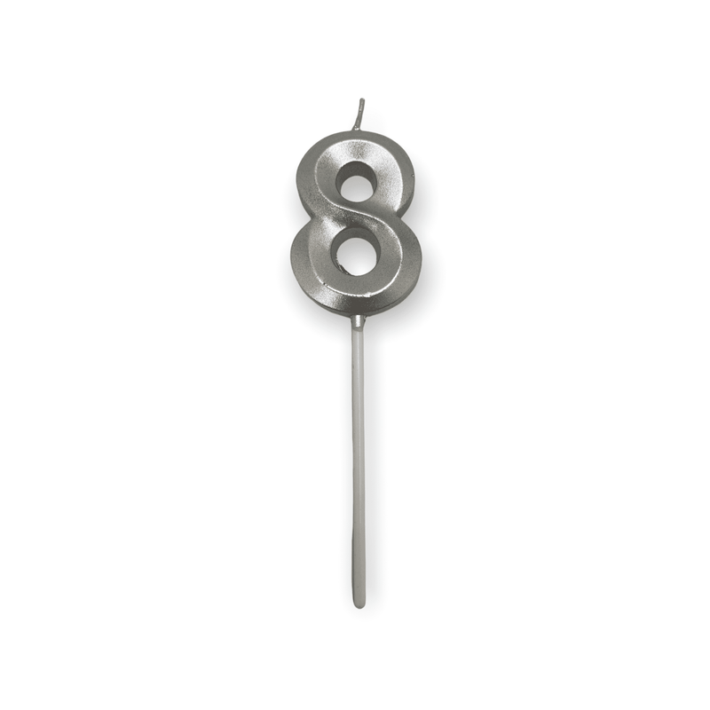 AW Party- Birthday Candle (Silver Numbers).