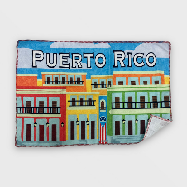 Souvenir de Puerto Rico - Toalla de Cocina / Casitas de San Juan.
