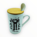 Souvenir de Puerto Rico - Taza con Cuchara y Tapa.