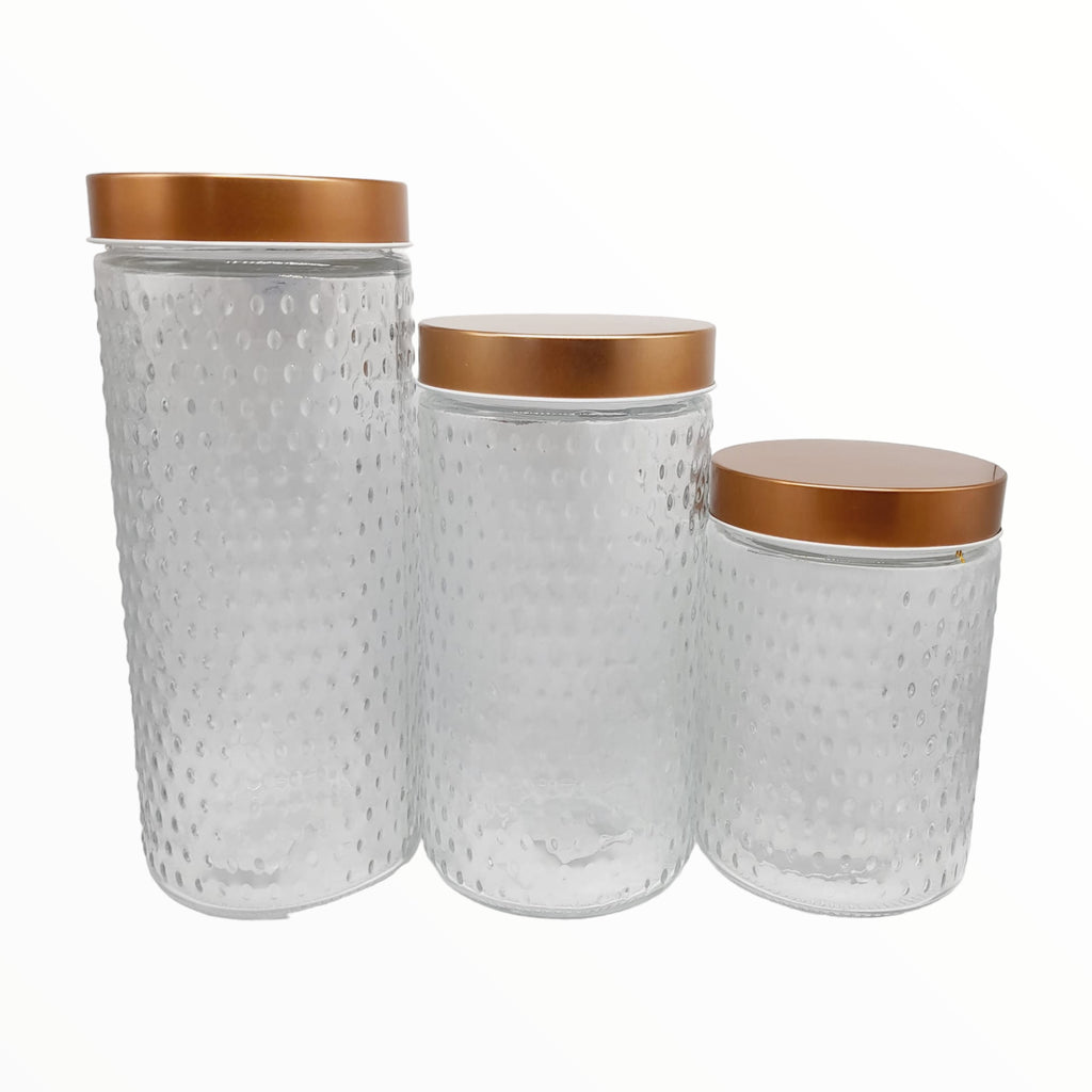 Glass Canister w/ Copper Lid (2pcs)