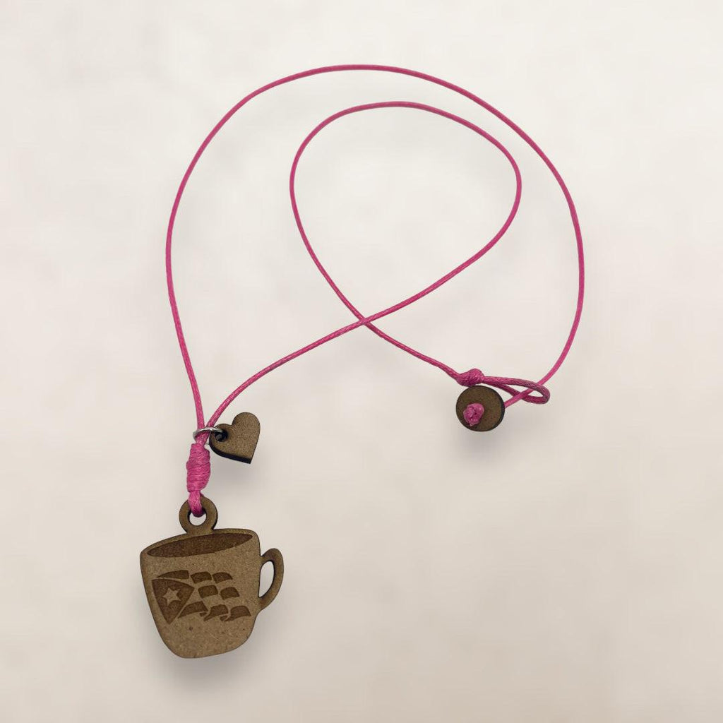 Wood Crafts - Flag Mug Necklace *One Size*