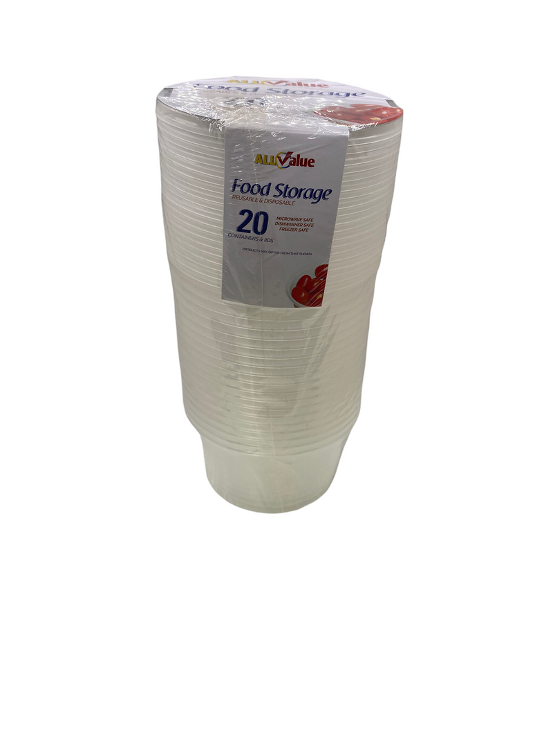 Food Storage Reausable & Disposable- 20 Containers (hondos).