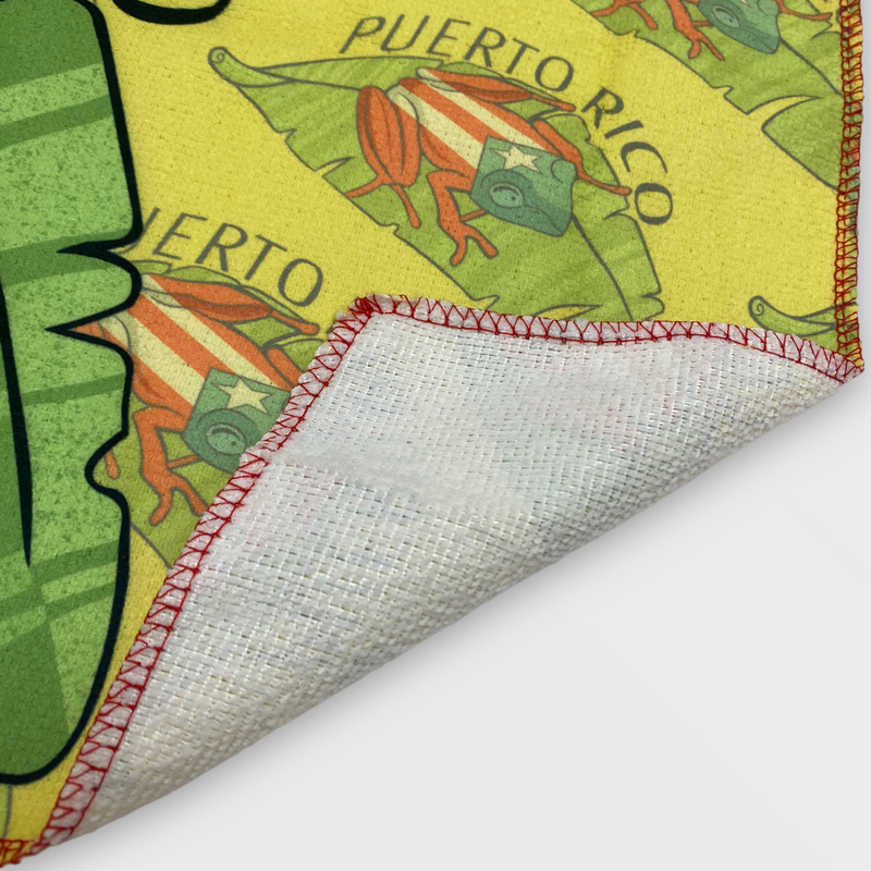 Souvenir de Puerto Rico - Toalla de Cocina / Coqui en Hoja.