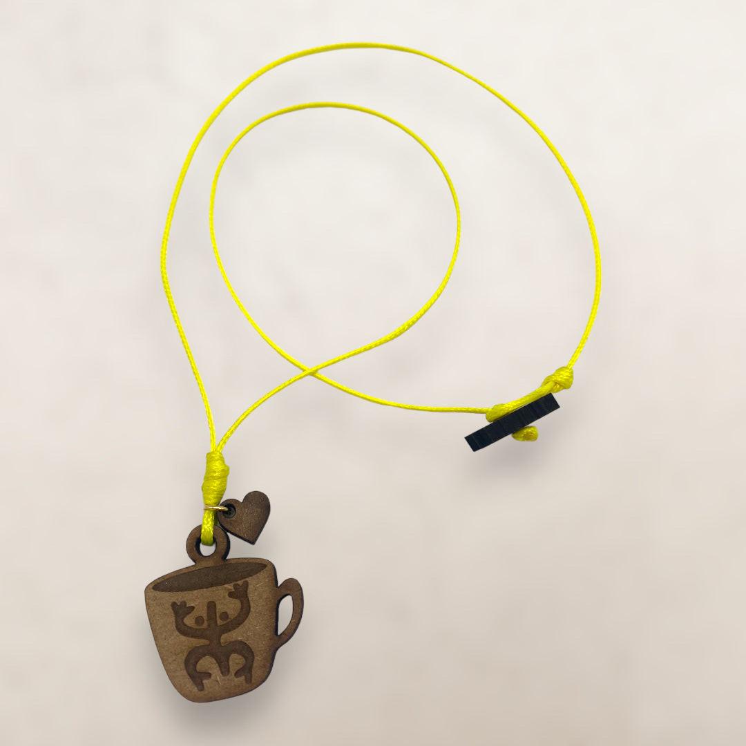 Artesanía en Madera - Collar Taza Coqui Taino *One Size*