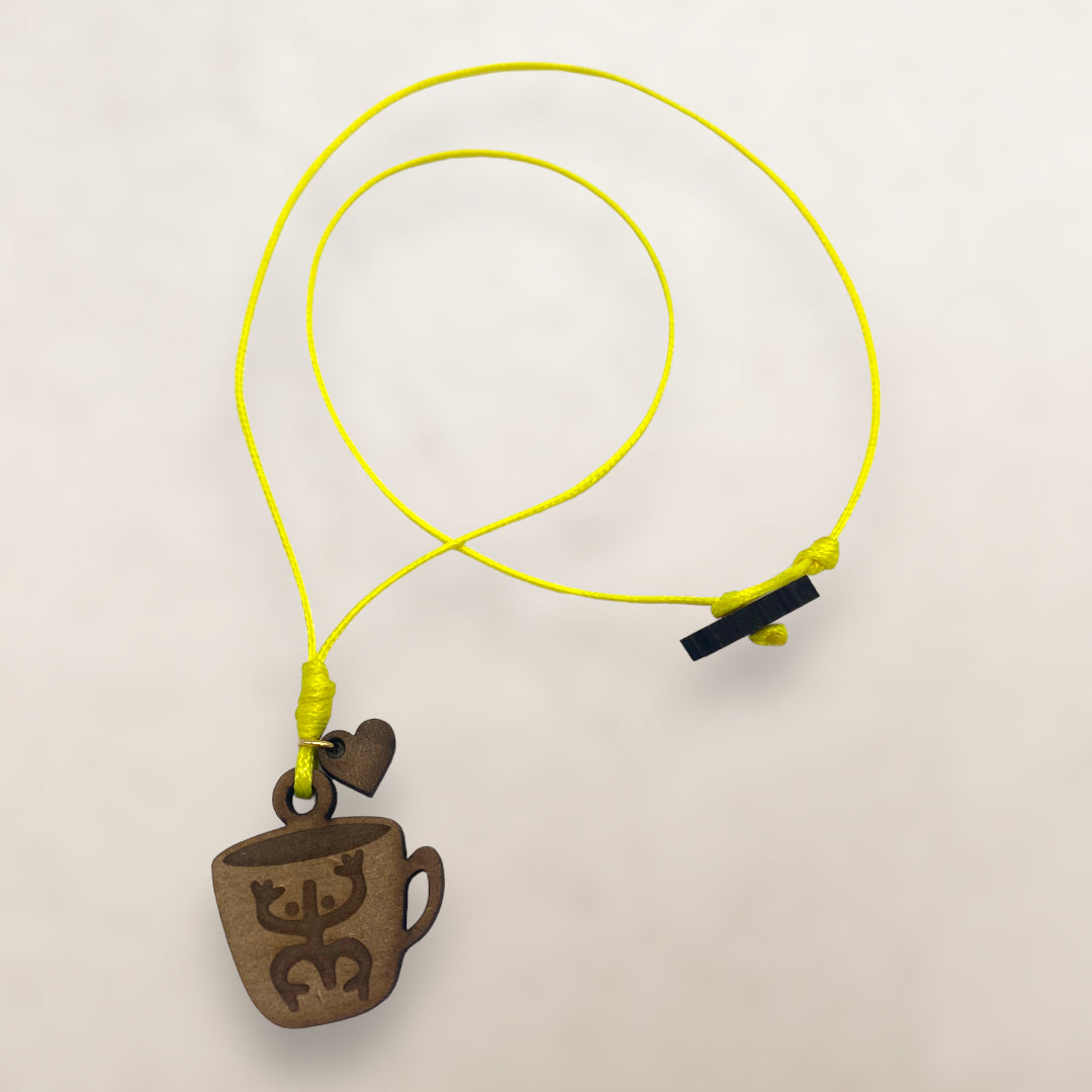 Artesanía en Madera - Collar Taza Coqui Taino *One Size*