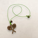 Artesanía en Madera - Collar Maracas con Símbolos Taínos *One Size*