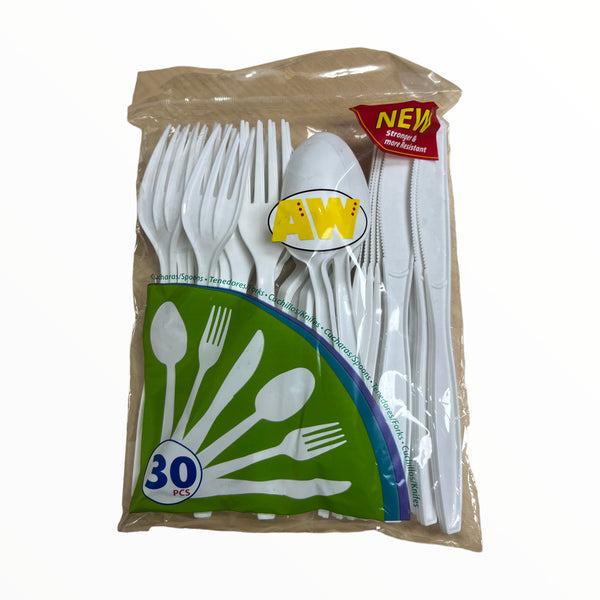All Value - Cubiertos Plasticos Surtidos (Mixto) 30pcs