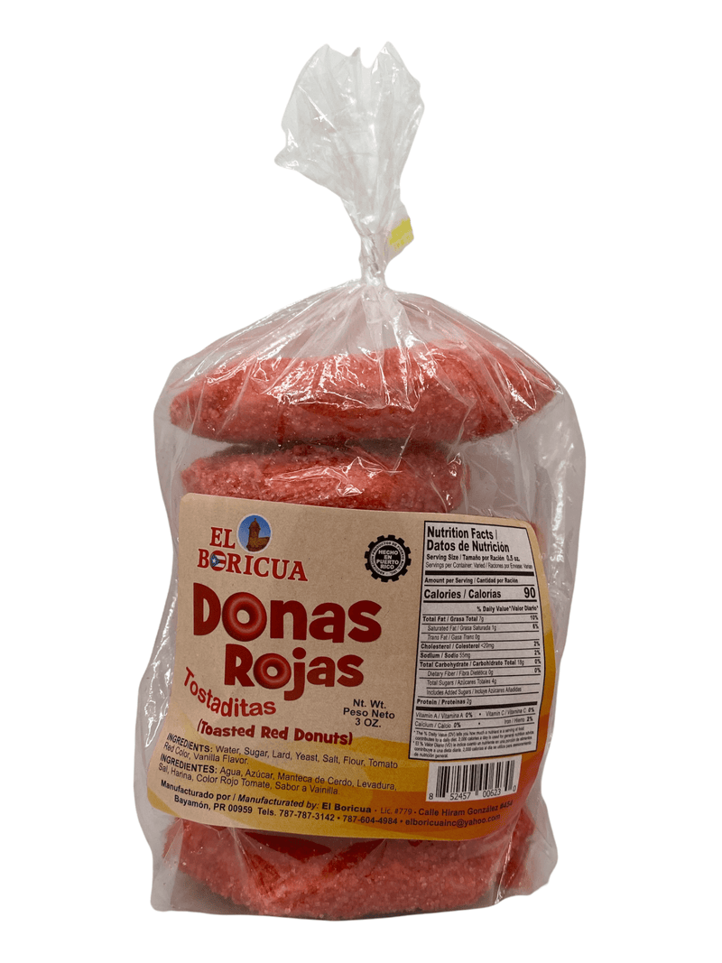 El Boricua- Donas Rojas Tostadas.