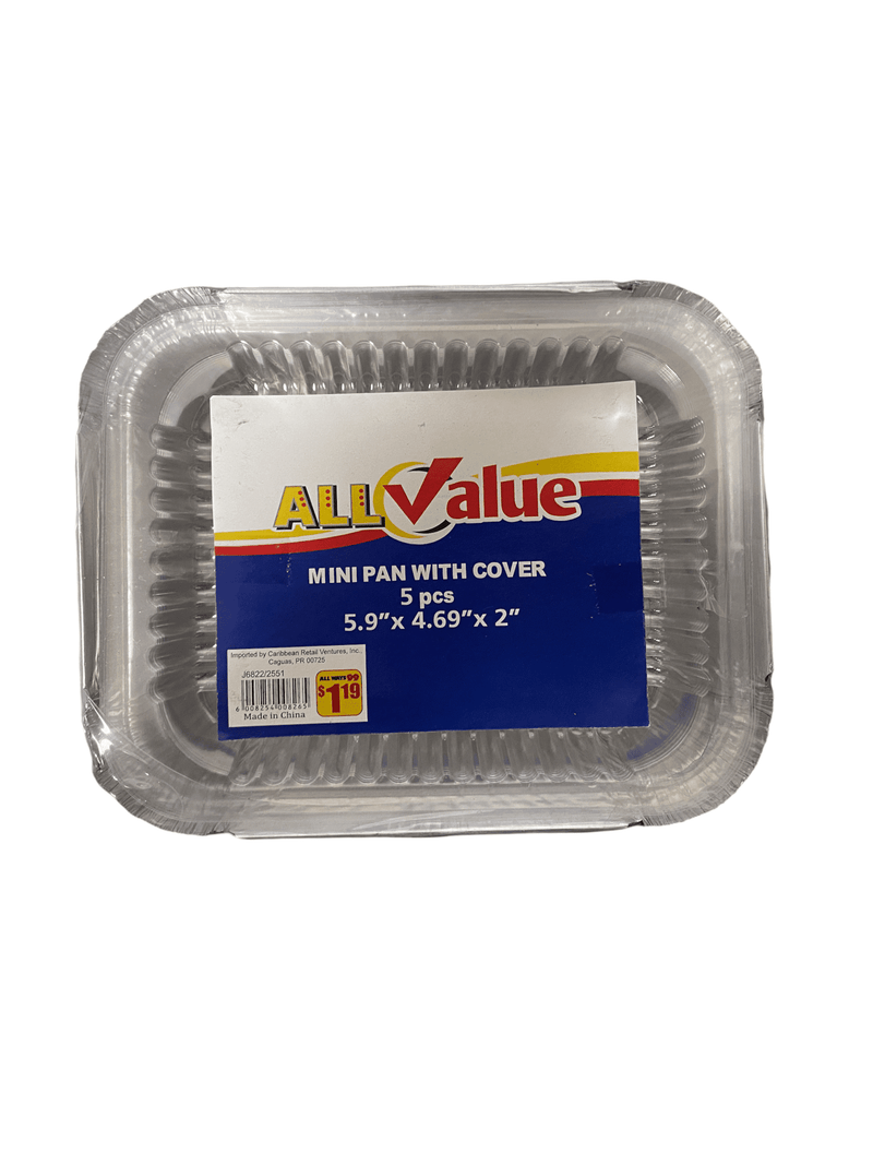 Mini Molde en Aluminio Cuadrado con Tapa (5.9" X 4.69" X 2").