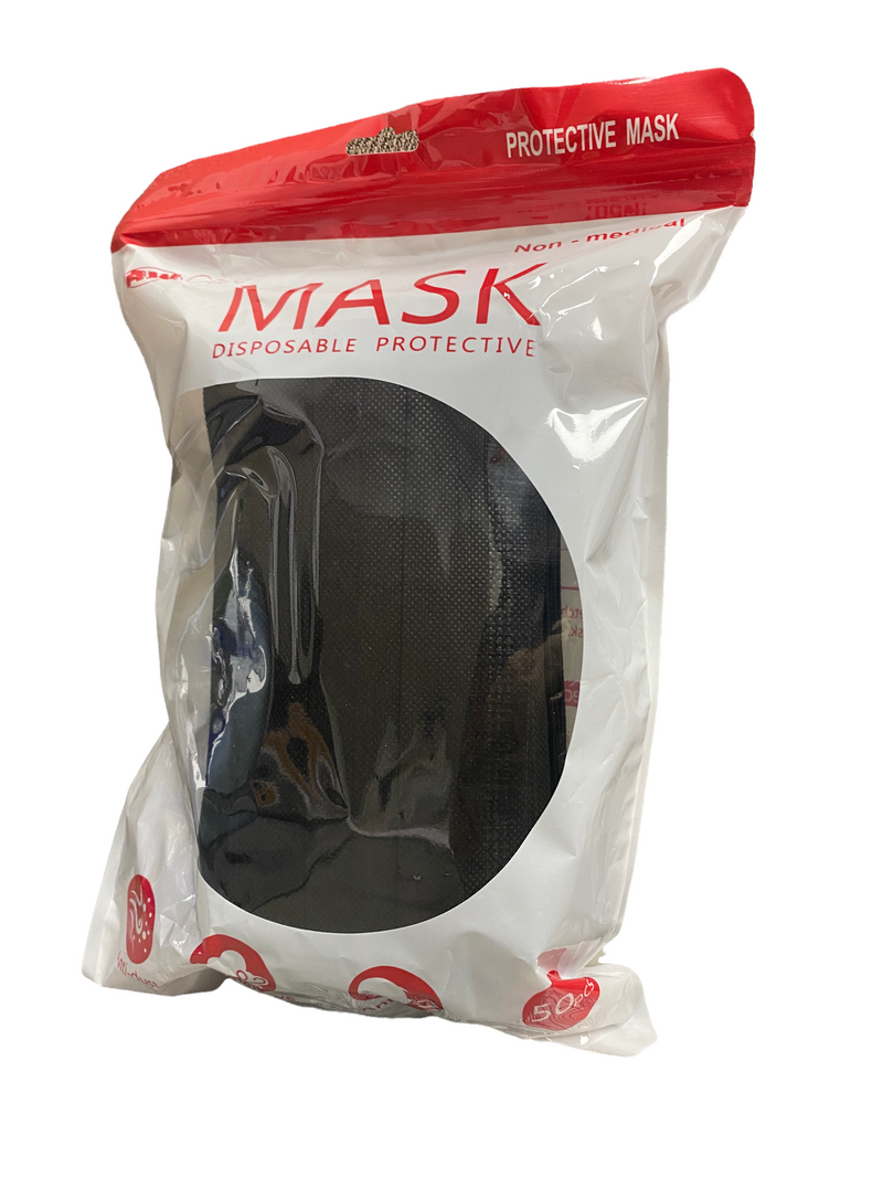 Mascarillas Negras para Adultos (50 Piezas) / Protective Mask.