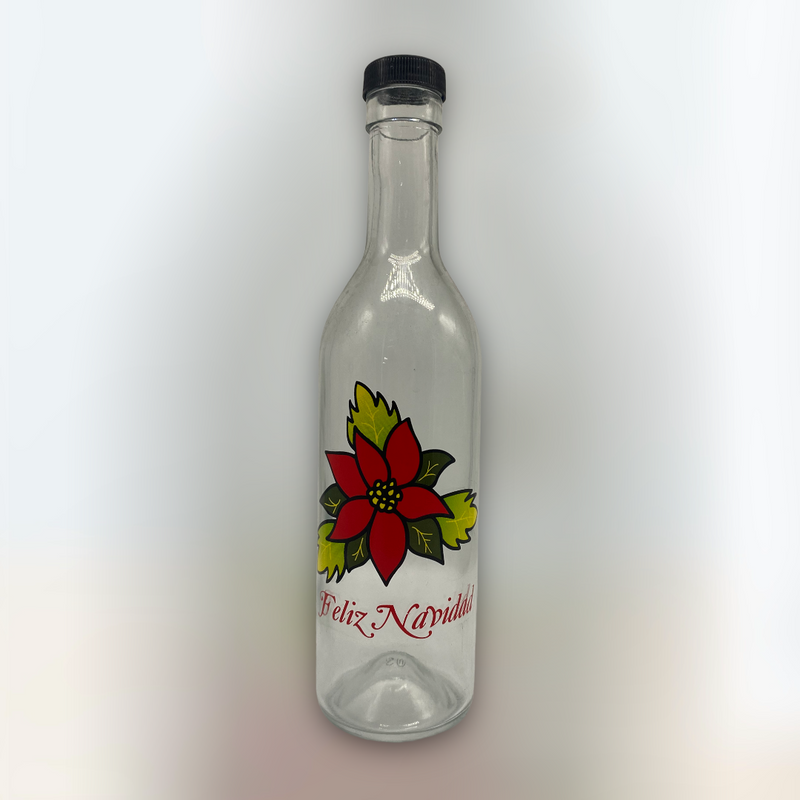Botella de Coquito con Diseño de Pascua ''Feliz Navidad'' (16.9oz).