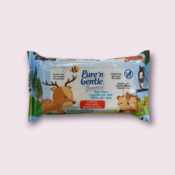 Pure'n Gentle Basics - Toallitas para Bebés Aromatizadas (80 wipes).