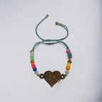 Artesanía en Madera - Pulsera con Piedras y Corazón ''Puerto Rico'' *One Size*