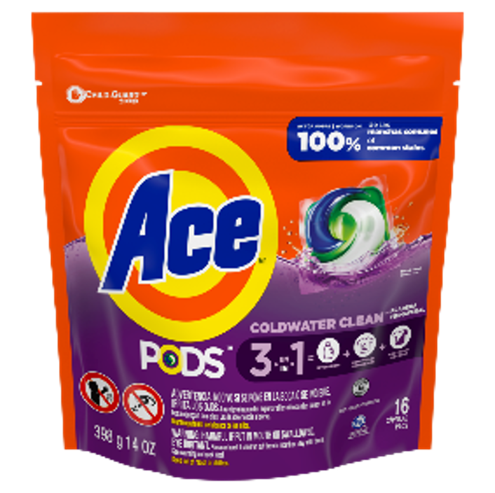 Ace Pods 3in1 Cold Water Clean 16pacs / 14oz