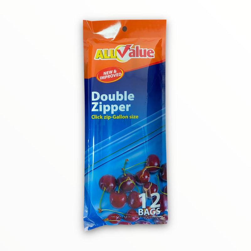 All Value - Double Zipper Gallon Size / 12 bags