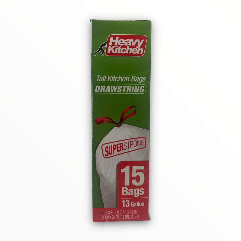 Heavy Kitchen - Tall Kitchen Bags 15 bags /13 gallon (DRAWSTING)