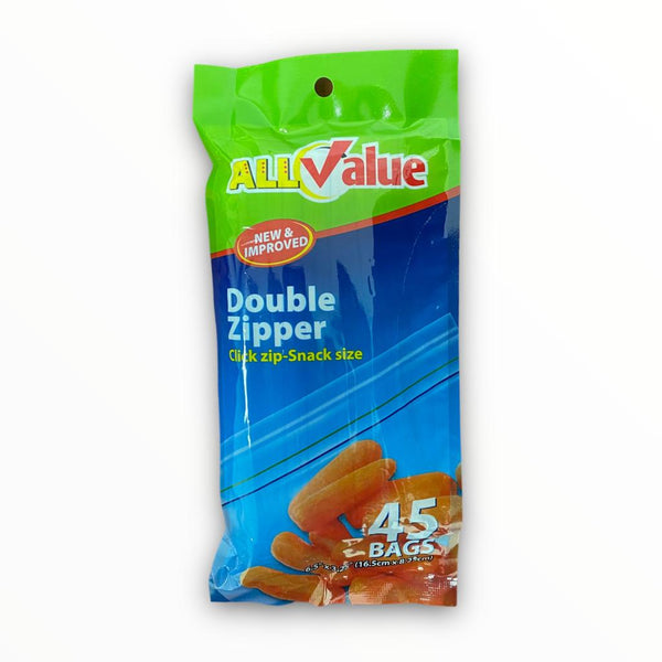 All Value - Double Zipper Snack Size / 45 bags