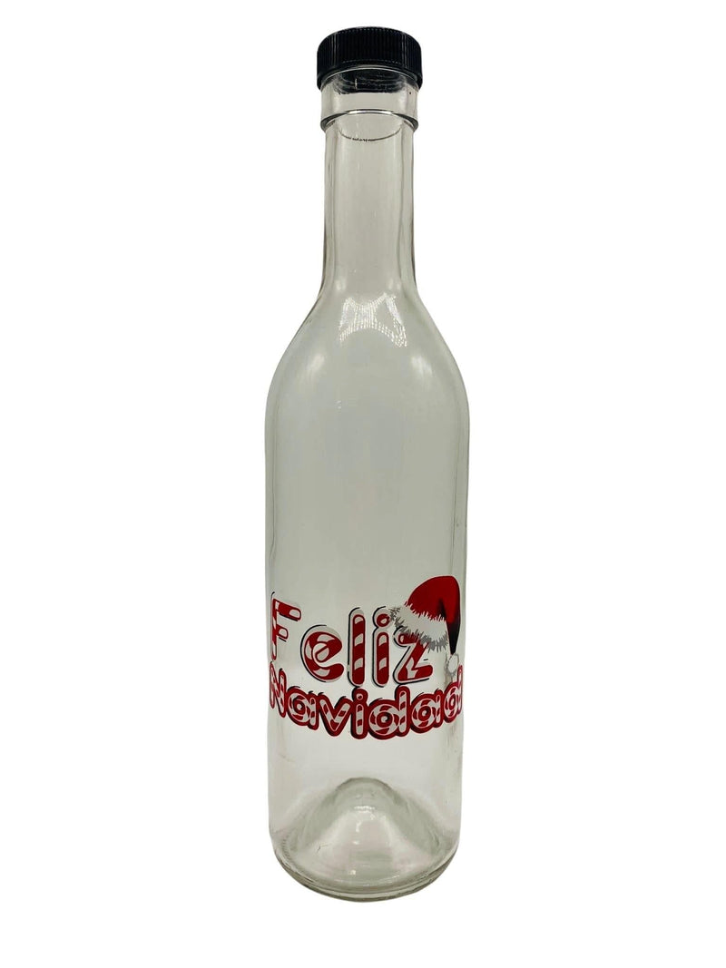 Botella de Coquito con Diseños Navideños.