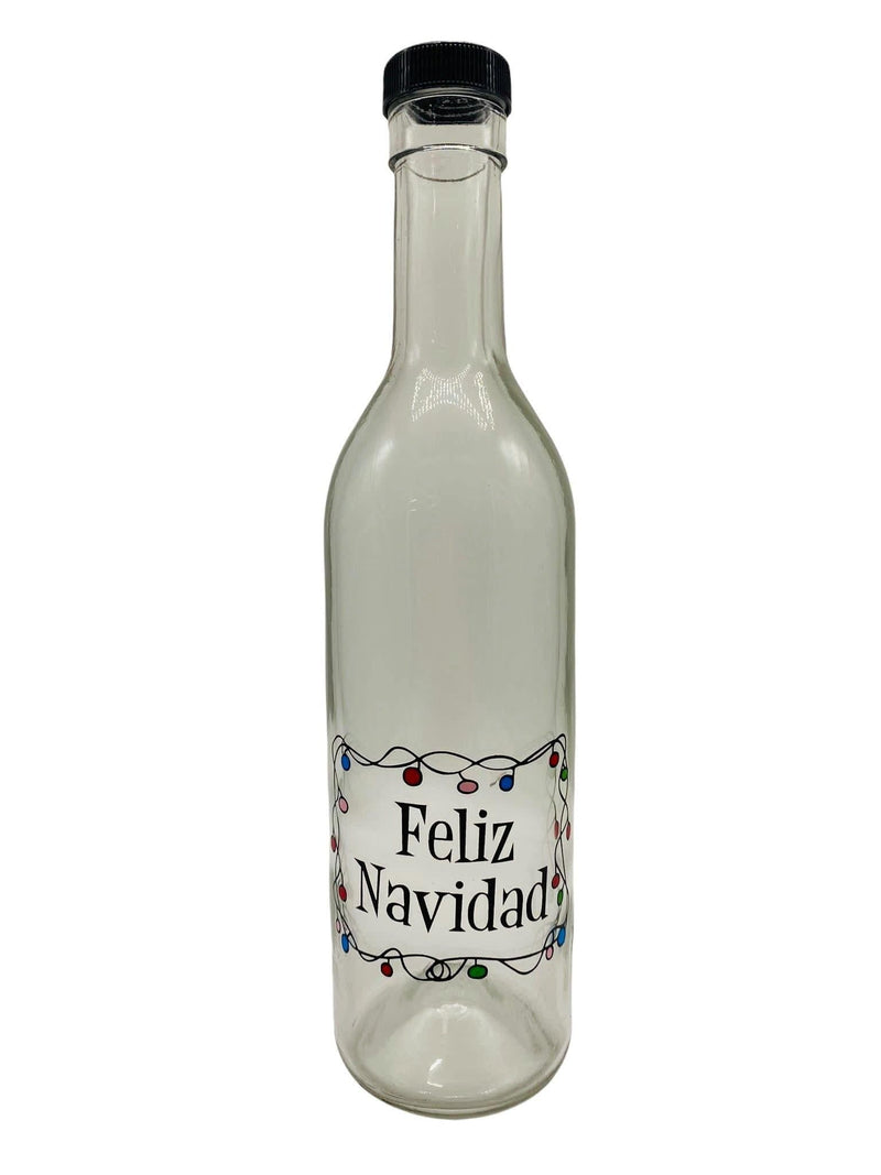 Botella de Coquito con Diseños Navideños.