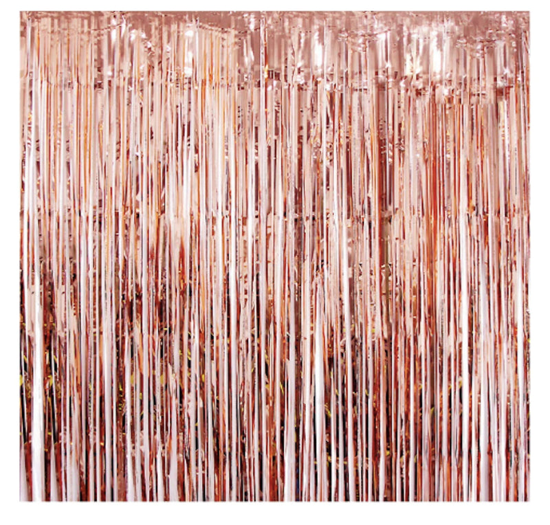 AW Party- Foil Fringe Backdrop Curtain 100cm x 200cm (Rose Gold).