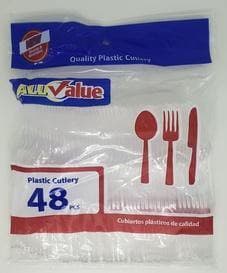 All Value - Cubiertos Plasticos Surtidos 48pcs.