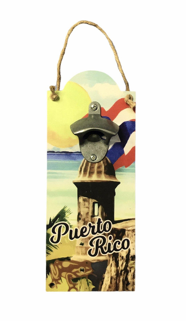 Souvenir Puerto Rico -  Placa con Abridor de Cerveza (11.8").