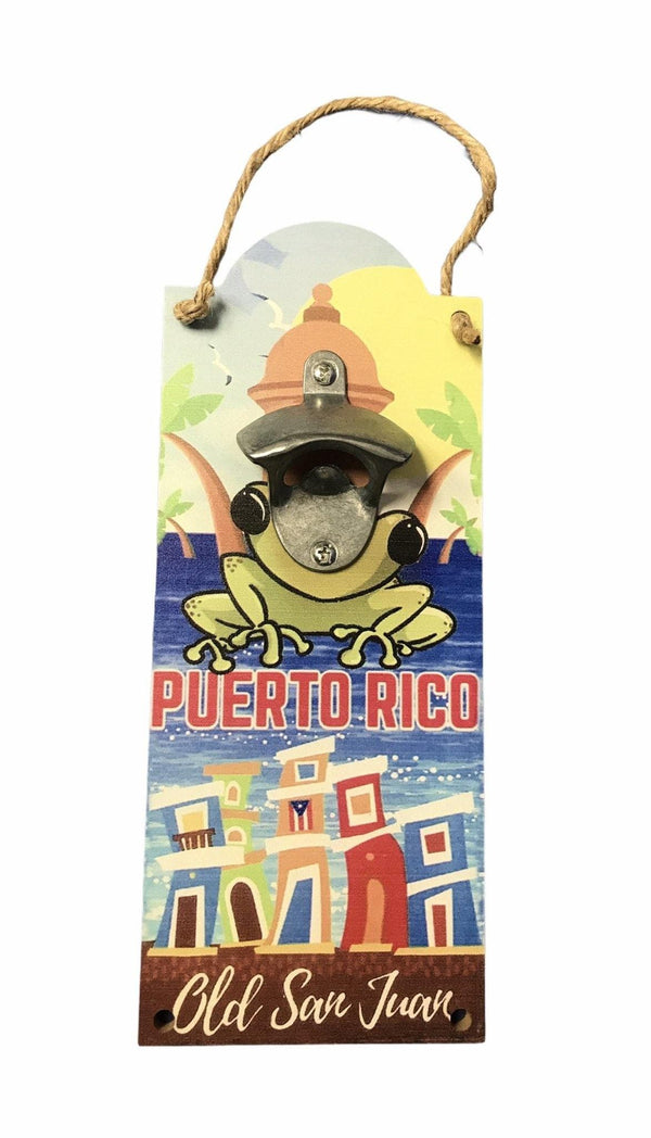 Souvenir Puerto Rico -  Placa con Abridor de Cerveza (11.8").