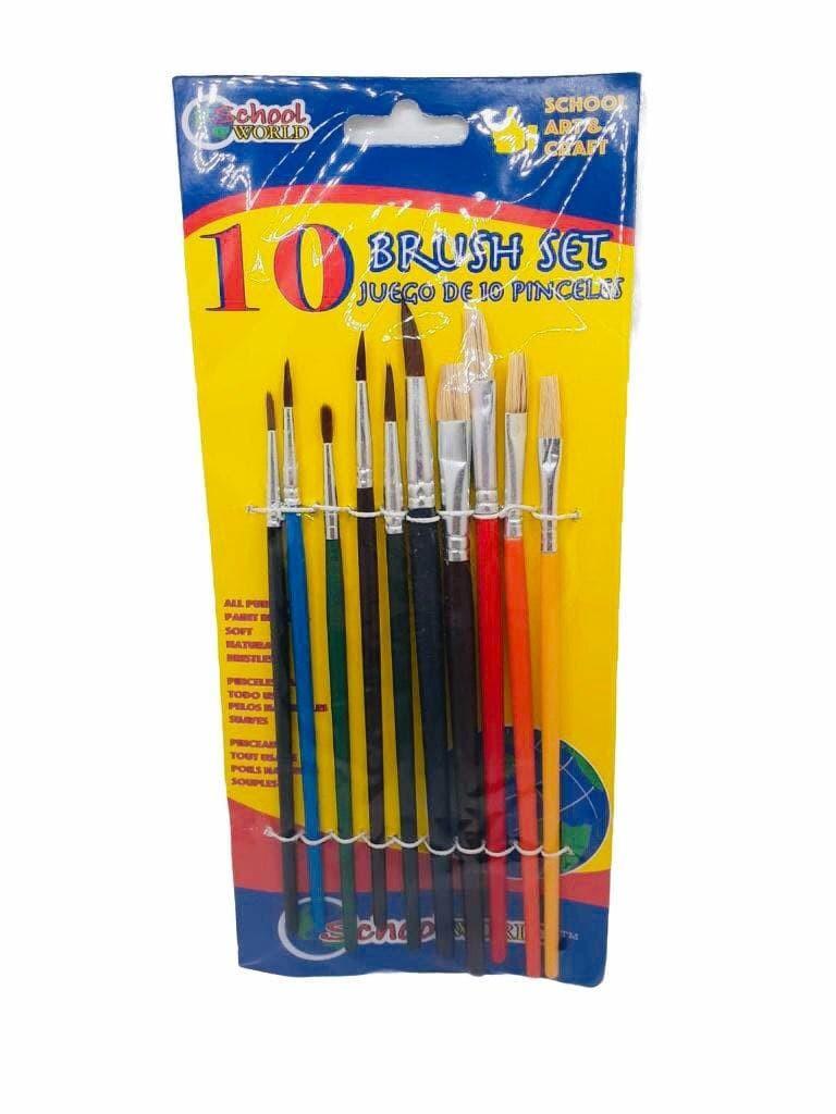 School World - Pinceles de Pintura (10 Piezas).