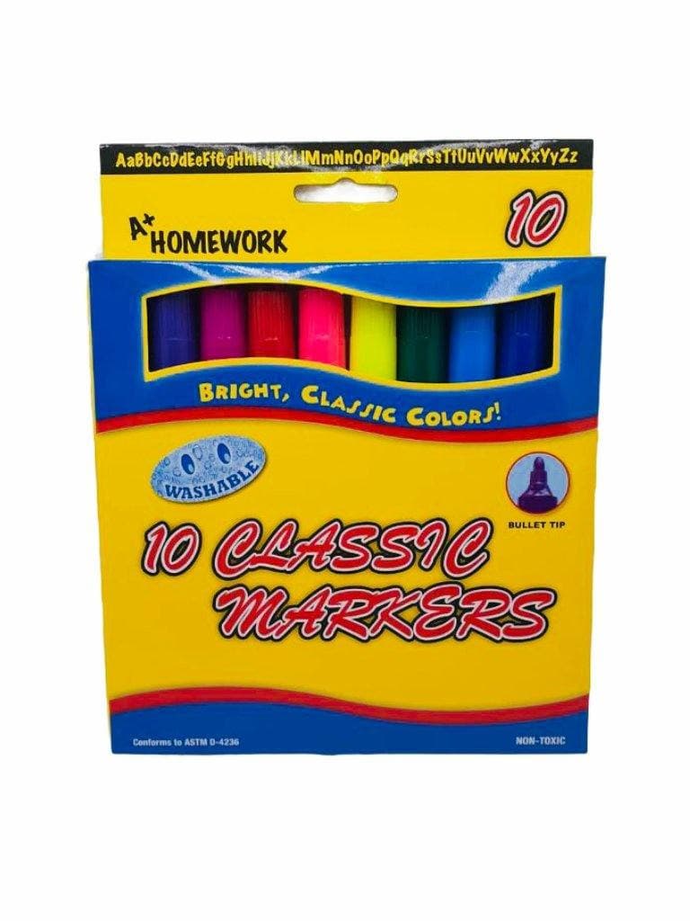 (A+) Homework - Marcadores de Colores Jumbo (10 Piezas).