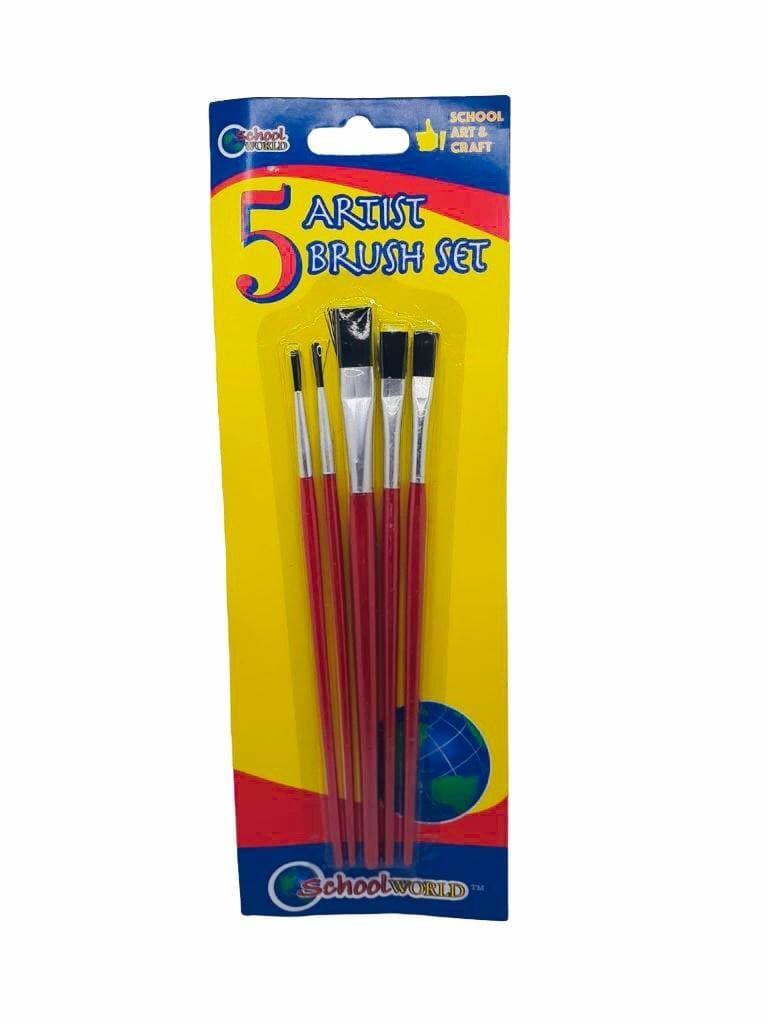 School World - Pinceles de Pintura (5 Piezas).