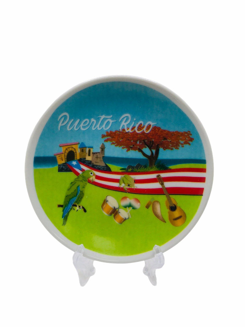 Souvenir Puerto Rico - Platos con Stand (4.3").
