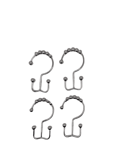 Ganchos Metal de Cortina (12 Piezas) - Doble.