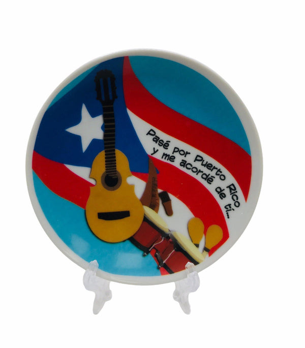 Souvenir Puerto Rico - Platos con Stand (4.3").